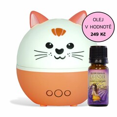 Dětský aroma difuzér Airbi PET MEOW + esenciální olej Airbi LEVANDULE